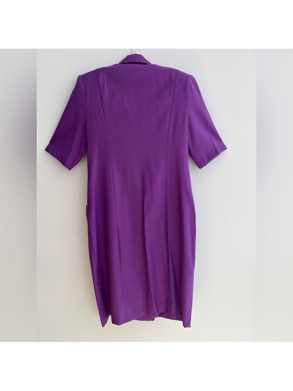 V.I.PETITES Vintage Double Breasted Purple Midi Dress Retro 80's 90's Canada - Picture 3 of 16
